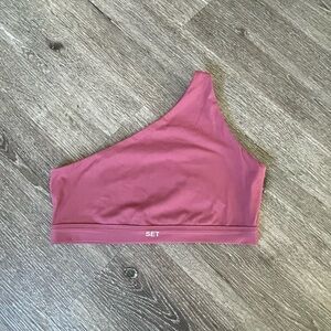 SET Active One-Shoulder Bralette - Mauve